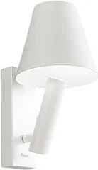 Reverse - Kinkiet LED 6 W do sypialni, metalowy, 3000 K, 480 lm, regulowany, światło w dyfuzorze - Perenz - biały