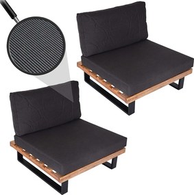 Fotel wypoczynkowy MCW-H54 (zestaw 2 szt.), jasnobrązowe, tapicerka ciemnoszara