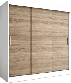 Szafa przesuwna 200 cm biały + dąb sonoma S3-N21