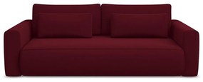 Bordowa aksamitna rozkładana/ze schowkiem sofa 238 cm Kapua – Makamii