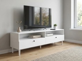 Szafka RTV z półką i szafkami DULLUM 200x58cm, biały