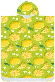 Ponczo plażowe LEMONS zielone 80x145 cm