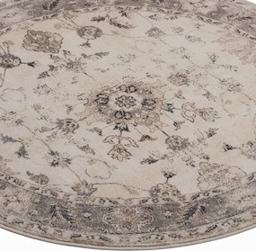 Dywan vintage INKA Arabeska z Efektem Postarzenia Beżowy koło 120 cm x 120 cm