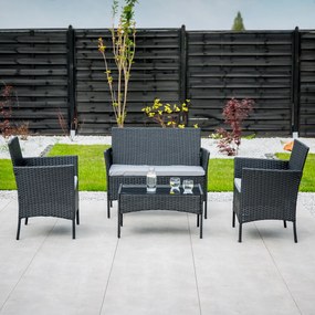 Zestaw wypoczynkowy ogrodowy Edwige czarny PATIO