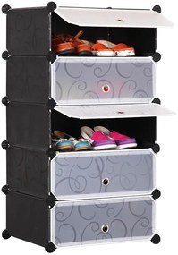 Czarna Szafka Modułowa Na Buty E6-E07