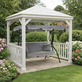 Huśtawka ogrodowa 3-osobowa Puerto MAS-4003A, jasnoszara