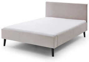 Białe/kremowe tapicerowane łóżko dwuosobowe bez stelaża 140x200 cm Leira – Meise Möbel