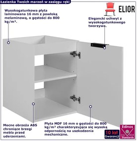 Ryflowana biała szafka pod umywalkę 40 cm W9-T33