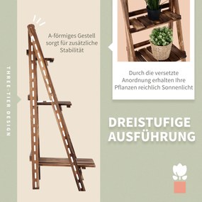 Stojak na kwiaty regał 3 półki drewno outsunny