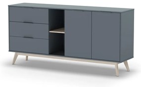 Szarozielona komoda 165x80x40 cm Pisco – Marckeric