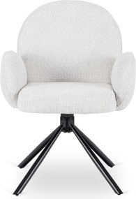 Krzesło Tapicerowane Obrotowe do Salonu MUSSO Szare Nowoczesne