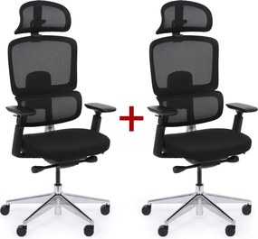 Krzesło biurowe WILMOT MF 1+1 GRATIS, czarna rama, czarna