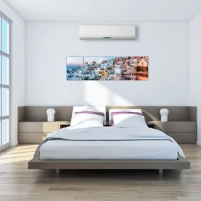 Obraz - Zmierzch na Santorini (170x50 cm)