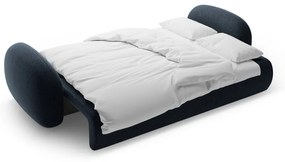 Ciemnoniebieska rozkładana/ze schowkiem sofa z tkaniny szenilowej 262 cm Tonale – Cosmopolitan Design