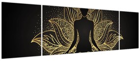 Obraz sylwetki w kwiecie lotosu (170x50 cm)