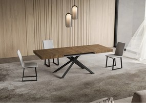 Stół rozkładany Niket orzechowy 140/244x90 cm z nogami w kolorze antracytowym