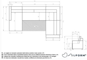 Kremowy rozkładany/ze schowkiem narożnik modułowy (prawostronny) Lulu – Miuform