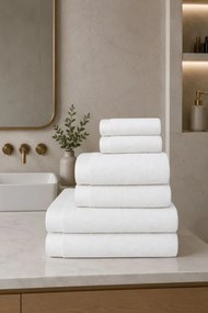 Zestaw promocyjny ręczników MICRO COTTON, 6 szt Biały