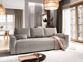 Masseno Sofa MENI z funkcją spania i pojemnikiem na pościel, Rozkładana sofa - Beżowy, POSO 02