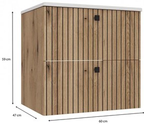 Wisząca szafka z umywalką  60 cm dąb evoke S1-A00