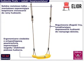 Żółta huśtawka ogrodowa G9-P87
