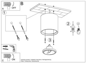 Biała lampa sufitowa ø 14,5 cm Roxa – Nice Lamps