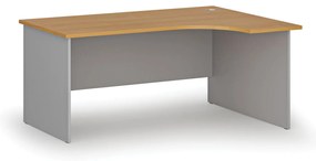 Narożne biurko PRIMO GRAY, 160x120 cm, prawe, szary/buk