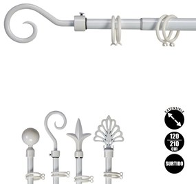 Biały metalowy karnisz VALANCE LOOP 120-210 cm
