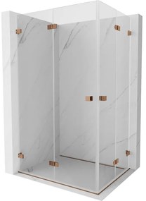 Mexen Lunar-F Duo kabina prysznicowa składana 100 x 85 cm, transparent, różowe złoto - 836-100L-085P-60-00