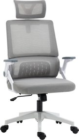 Vinsetto Ergonomiczne Krzesło Biurowe Regulowana Podgłówka 58x61x119cm Szary | Aosom PL