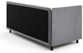 Szare tapicerowane łóżko jednoosobowe ze schowkiem i materacem 120x200 cm Avela – Bonami Selection