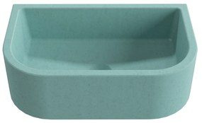 Umywalka betonowa półokrągła wisząca / nablatowa bez otworu na baterię 49 x 30 cm PALANGA | różne kolory : Kolor - Turkusowy, Typ montażu - nablatowa