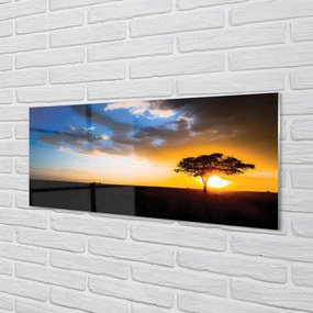 Panel szklany do Kuchni Samotne Drzewo pod Chmurami