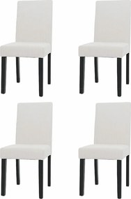 Krzesło do jadalni Littau Cord (zestaw 4 sztuk),  kremowy, ciemne nogi