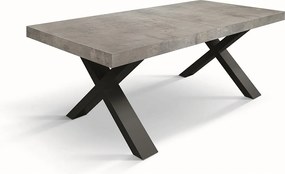 Stół drewniany cementowo-szary, nogi antracytowe, wym.160x90-240x90cm - AMALFI