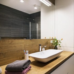 Umywalka ceramiczna nablatowa prostokątna biała 70 x 39 cm SHALL