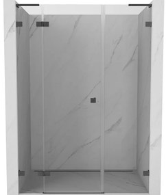 Mexen Lunar L drzwi prysznicowe uchylne lewe 160 cm, transparent, gun gray szczotkowany - 834SL-160-050-66-00-L