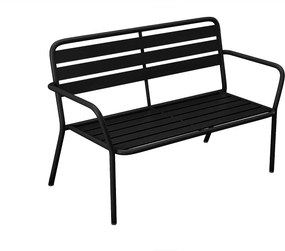 Ławka ogrodowa z metalu - Czarny - MIRMANDE marki MYLIA