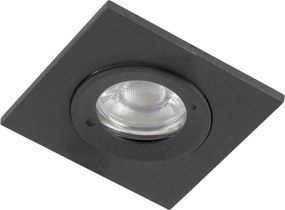 Zestaw 3 wpuszczanych reflektorów łazienkowych czarnych kwadratowych IP44 - Xena