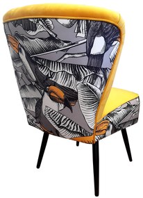 Fotel PRL tkanina Welur nogi metalowe