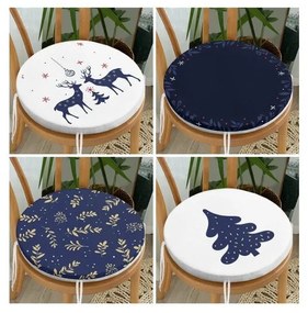 Poduszki na krzesła ze świątecznym motywem zestaw 4 szt. ø 40 cm Blue Christmas – Mila Home