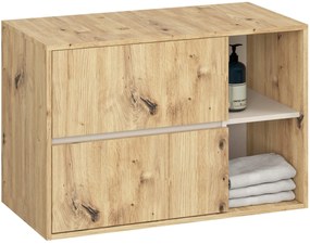 Szafka pod umywalkę z szufladami 90 cm dąb artisan + kaszmir G8-S06
