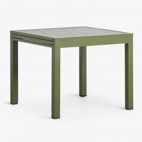 Rozkładany Stół Ogrodowy 90-180x90 Cm Z Aluminium Starmi Intensywny Verde Olive - Sklum