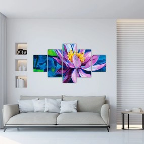 Obraz lilii wodnej na wodzie (125x70 cm)