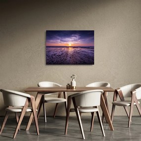 Obraz na szkle - plaża - zachód słońca (70x50 cm)