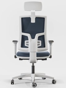 Obrotowe krzesło do biura Skill Soft White, zgodne z normą BHP