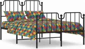 Czarne metalowe łóżko industrialne 120x200cm K3-D79