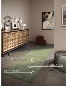 Zielony wełniany chodnik tkany ręcznie 80x250 cm Alexis – Villeroy&amp;Boch