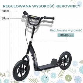 HOMCOM Hulajnoga miejska dziecięca Niebieska Dł 120xSzer 52xWys 80-88cm | Aosom PL