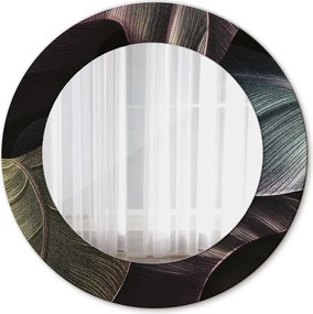 Lustro dekoracyjne okrągłe Ciemne tropikalne liście